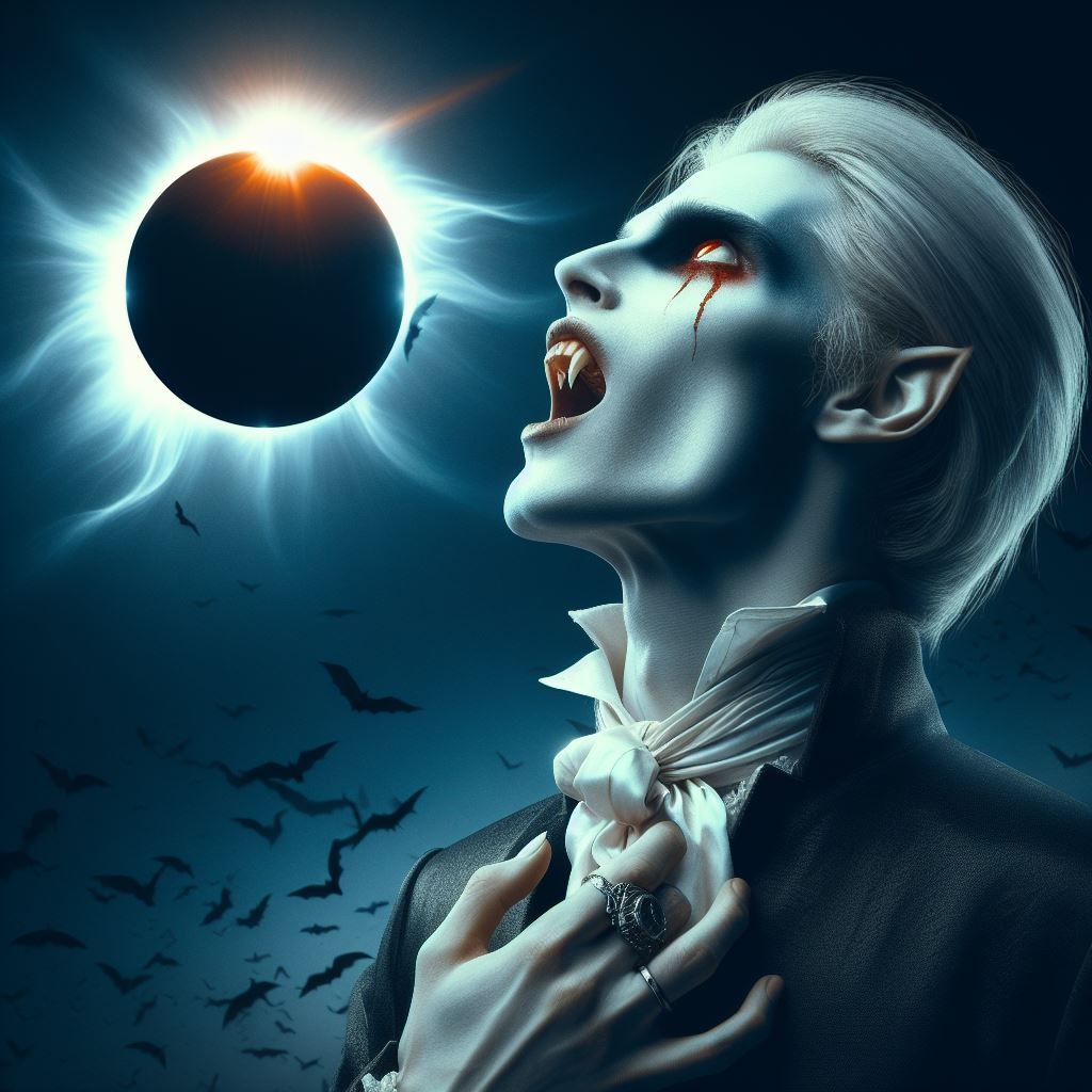 Solar Powered Vampire Howls at Solar Eclipse